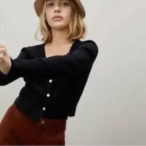 Everlane Black Cardigan Sweater